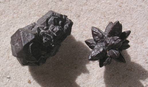 Pyrite and marcasite crystals