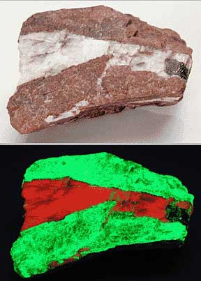 Willemite and calcite