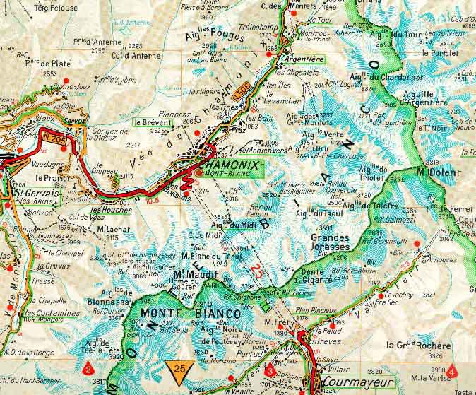 Mt. Bianco geography and topography