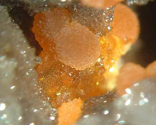 Mimetite on wulfenite Mimetite on wulfenite