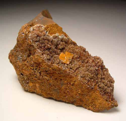 Wulfenite on quartz Wulfenite on quartz